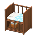 Baby bed Blue Blanket Dark wood