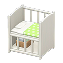Baby bed Green Blanket White