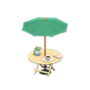 Bistro table Green Parasol color Light wood