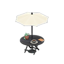 Bistro table Ivory Parasol color Black