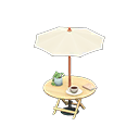 Bistro table Ivory Parasol color Light wood