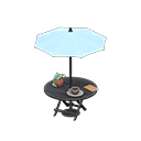 Bistro table Light blue Parasol color Black