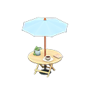 Bistro table Light blue Parasol color Light wood