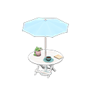 Bistro table Light blue Parasol color White