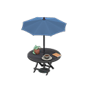 Bistro table Navy blue Parasol color Black