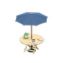 Bistro table Navy blue Parasol color Light wood