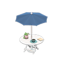 Bistro table Navy blue Parasol color White