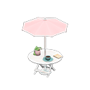 Bistro table Pink Parasol color White
