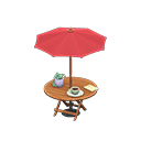 Bistro table Red Parasol color Natural wood