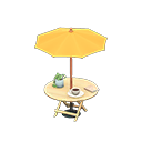 Bistro table Yellow Parasol color Light wood