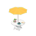 Bistro table Yellow Parasol color White