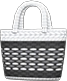 Animal Crossing Black & white striped basket bag Image