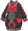 Black ribbons & hearts knit dress