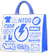 Blue electronics-store paper bag