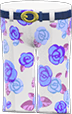 Animal Crossing Blue roses on white rose-print slacks Image