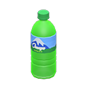 Bottled beverage Light blue Label Green