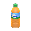 Bottled beverage Light blue Label Orange