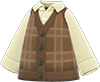 Animal Crossing Brown checkered sweater vest Image