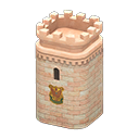 Castle tower Bird Emblem Pink-beige
