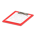Clipboard Medical questionnaire Paper Red