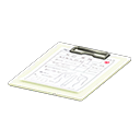 Clipboard Medical questionnaire Paper White