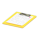 Clipboard Medical questionnaire Paper Yellow