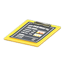 Clipboard Menu Paper Yellow