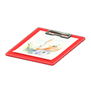 Clipboard Sketch Paper Red