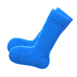 Aran-knit Socks Blue