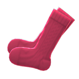 Aran-knit Socks Red