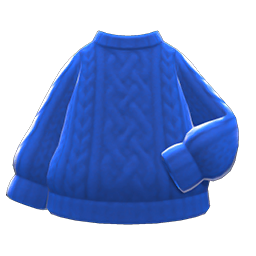 Aran-knit Sweater Blue
