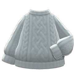 Aran-knit Sweater Gray