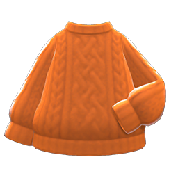 Aran-knit Sweater Orange