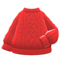 Aran-knit Sweater Red