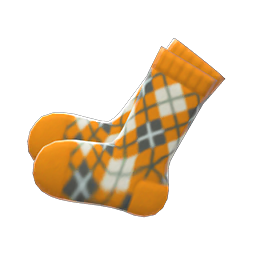 Argyle Crew Socks Orange