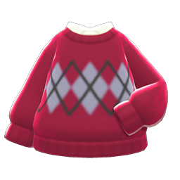Argyle Sweater Red