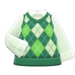 Argyle Vest Green