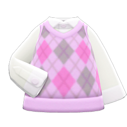 Argyle Vest Pink