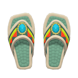 Animal Crossing Beaded Sandals|Beige Image