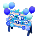 Animal Crossing Birthday Sign|Blue Image