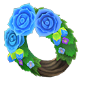 Animal Crossing Blue Rose Wreath Image