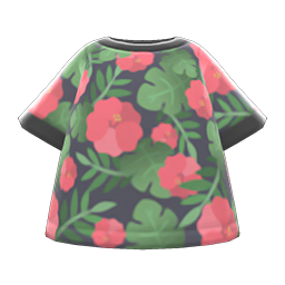 Animal Crossing Botanical Tee|Black Image