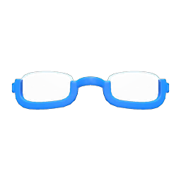 Bottom-rimmed Glasses Blue
