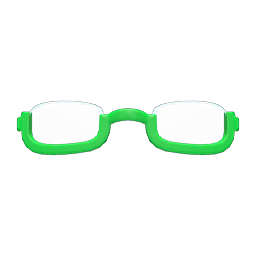 Bottom-rimmed Glasses Green