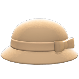 Animal Crossing Bowler Hat With Ribbon|Beige Image