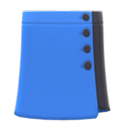 Animal Crossing Buttoned Wraparound Skirt|Blue Image