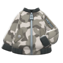 Animal Crossing Camo Bomber-style Jacket|Gray Image
