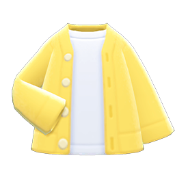 Cardigan-shirt Combo Yellow