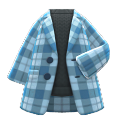 Animal Crossing Checkered Chesterfield Coat|Blue Image