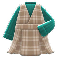 Checkered Jumper Dress Green